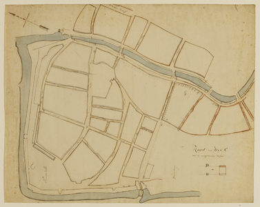 216119 Kadastrale kaart van Wijk C en kleine gedeelten van de aangrenzende Wijk D en Wijk E te Utrecht, het terrein ...